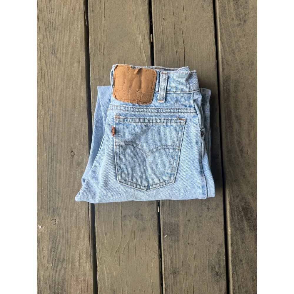 Levi's Vintage Orange Tab High Waisted Light Wash Tapered Mom Jeans 29 X 30